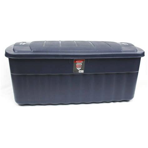 rubbermaid 50 gallon jumbo dark indigo metallic roughneck storage box|rubbermaid tote 50 gallon.